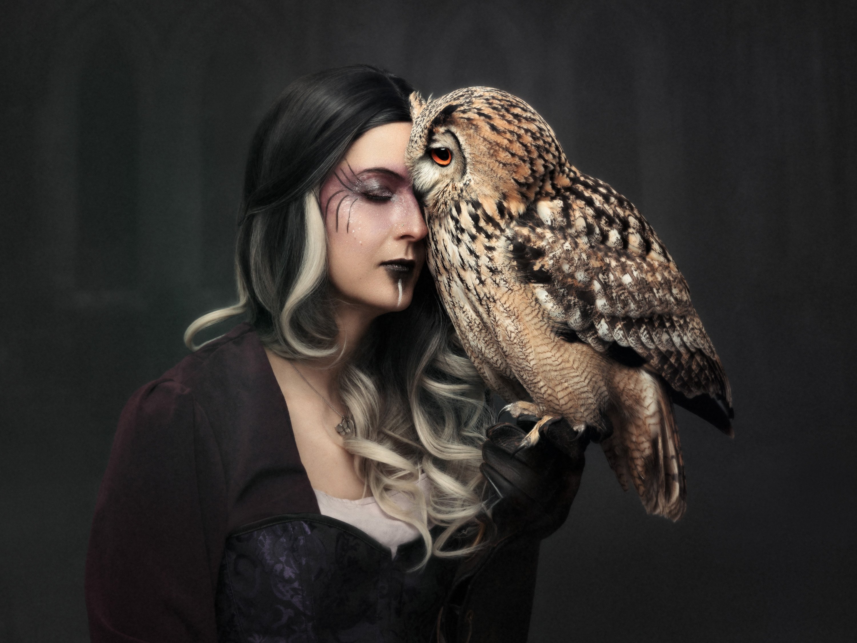 woman with owl
