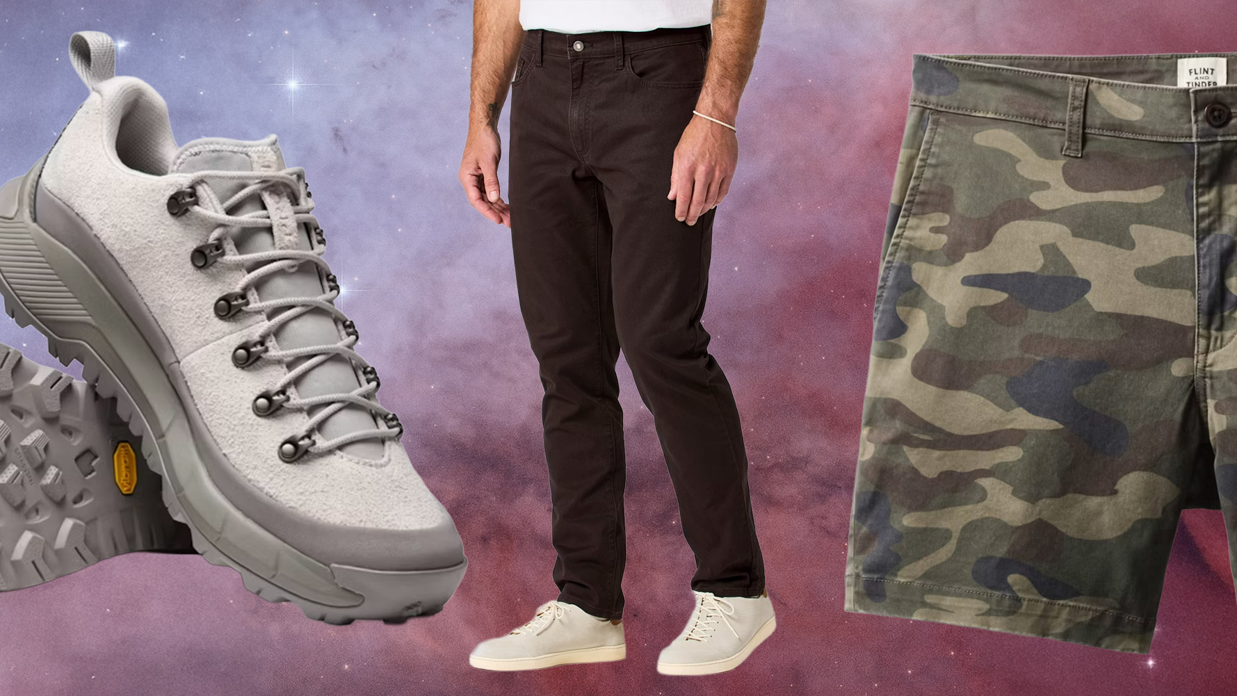 Huckberry items on sale for the Summer Sale including hiking shoes, shorts, pants, and more.