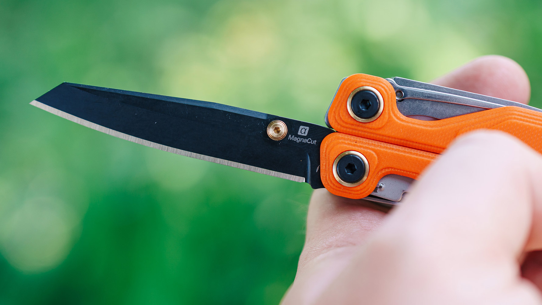Leatherman Wave Alpha multitool with the knife blade open