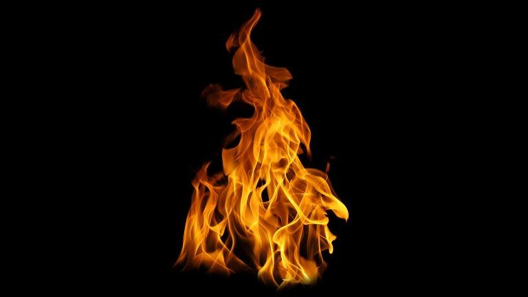 flames on black background.