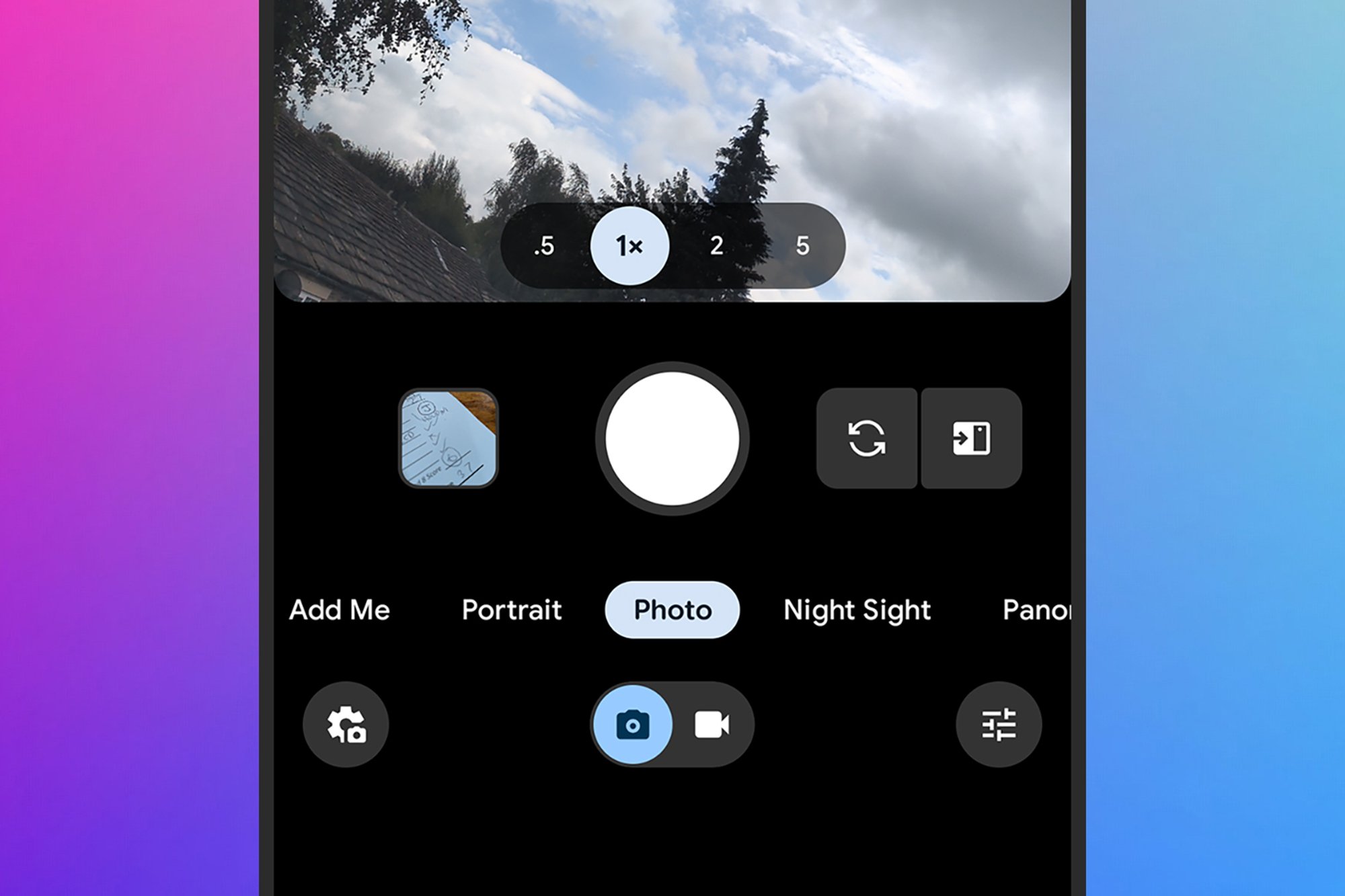 The Pixel Camera interface.