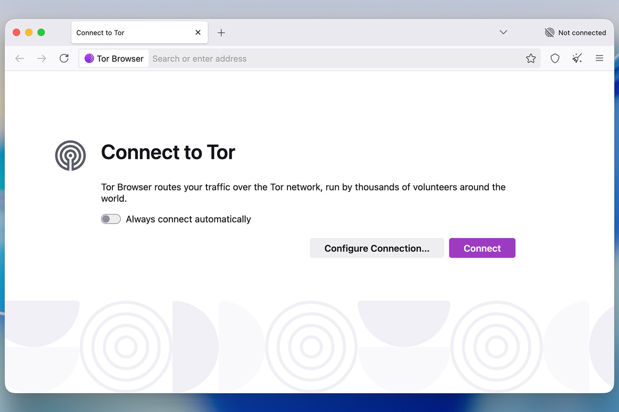 Screenshot from the Tor Browser