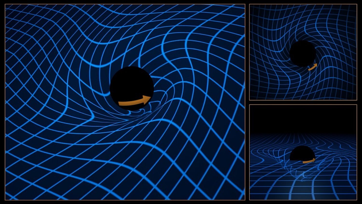 This illustration shows how a spinning black hole drags space-time around it, a phenomenon known as Lense-Thirring effect. If a star gets close enough to a spinning black hole, its orbit will change in a way that can be measured over long timescales with sufficiently precise telescopes and instruments.