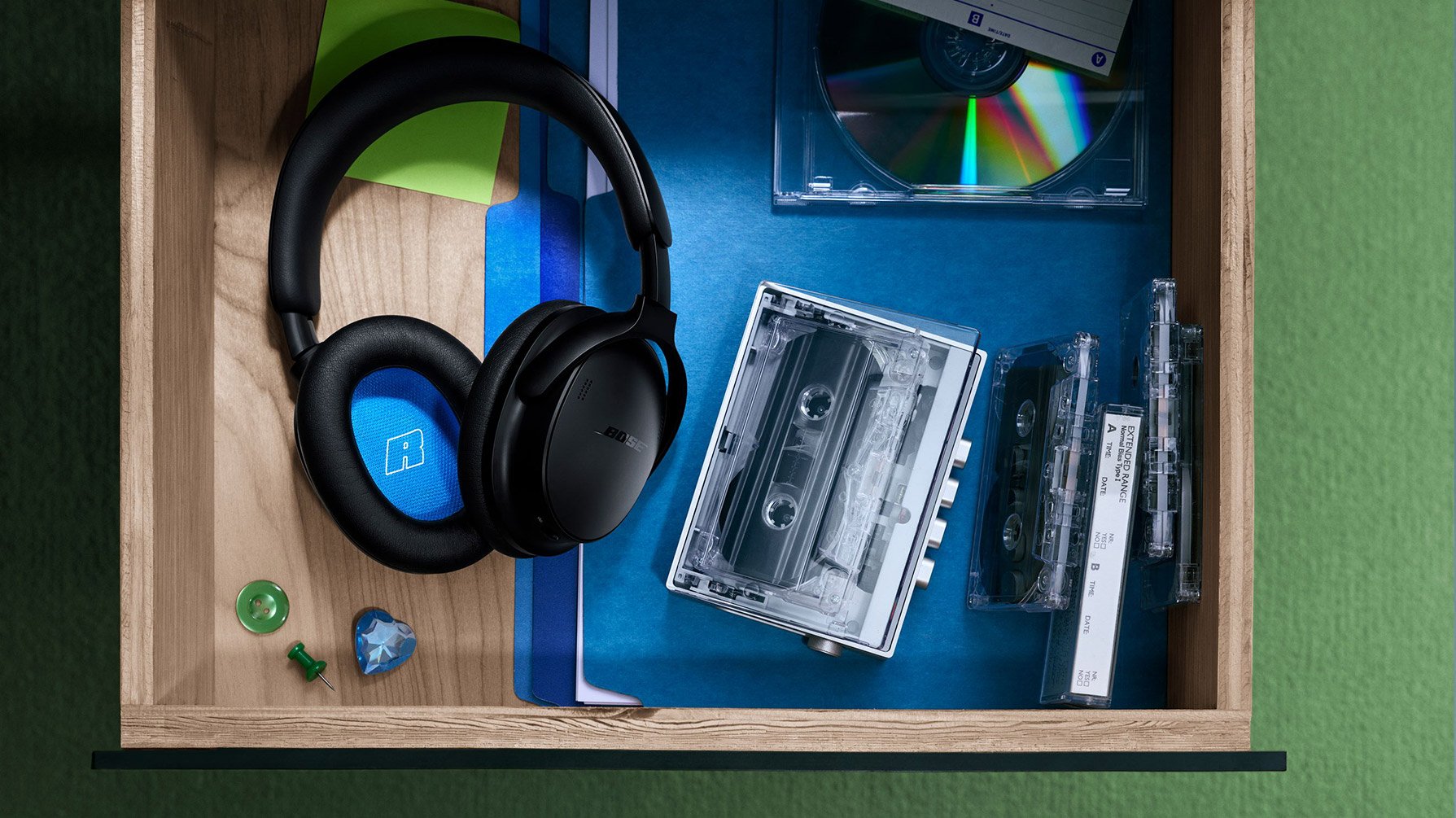 Bose QuietComfort Headphones (2nd Gen) in a drawer