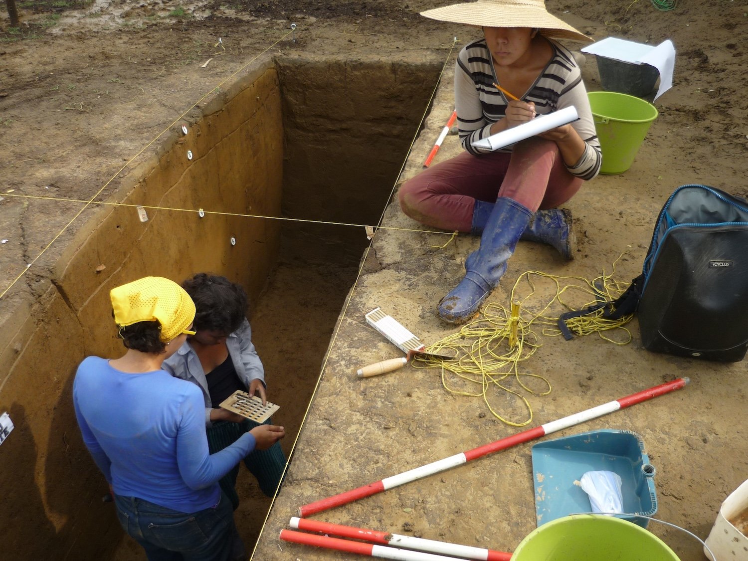 Archaeologists working at dig site in Colombia
