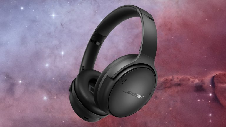 Black Bose QuietComfort Headphones on a solar background