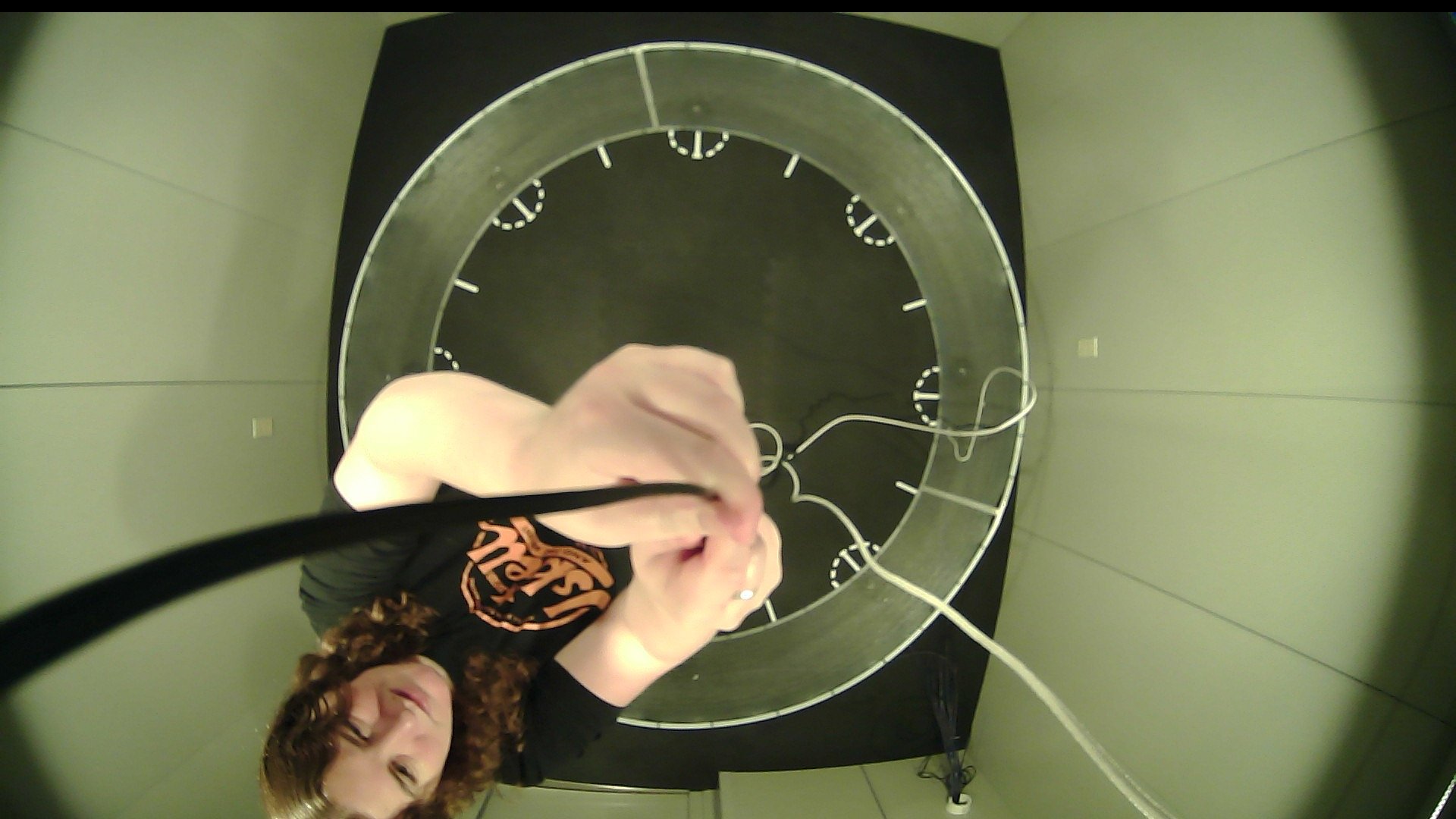 a woman sets up an experiment