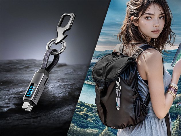 Inside image for this keyring cable charges at up to 100w and opens your beer Stack Commerce sponsored deal