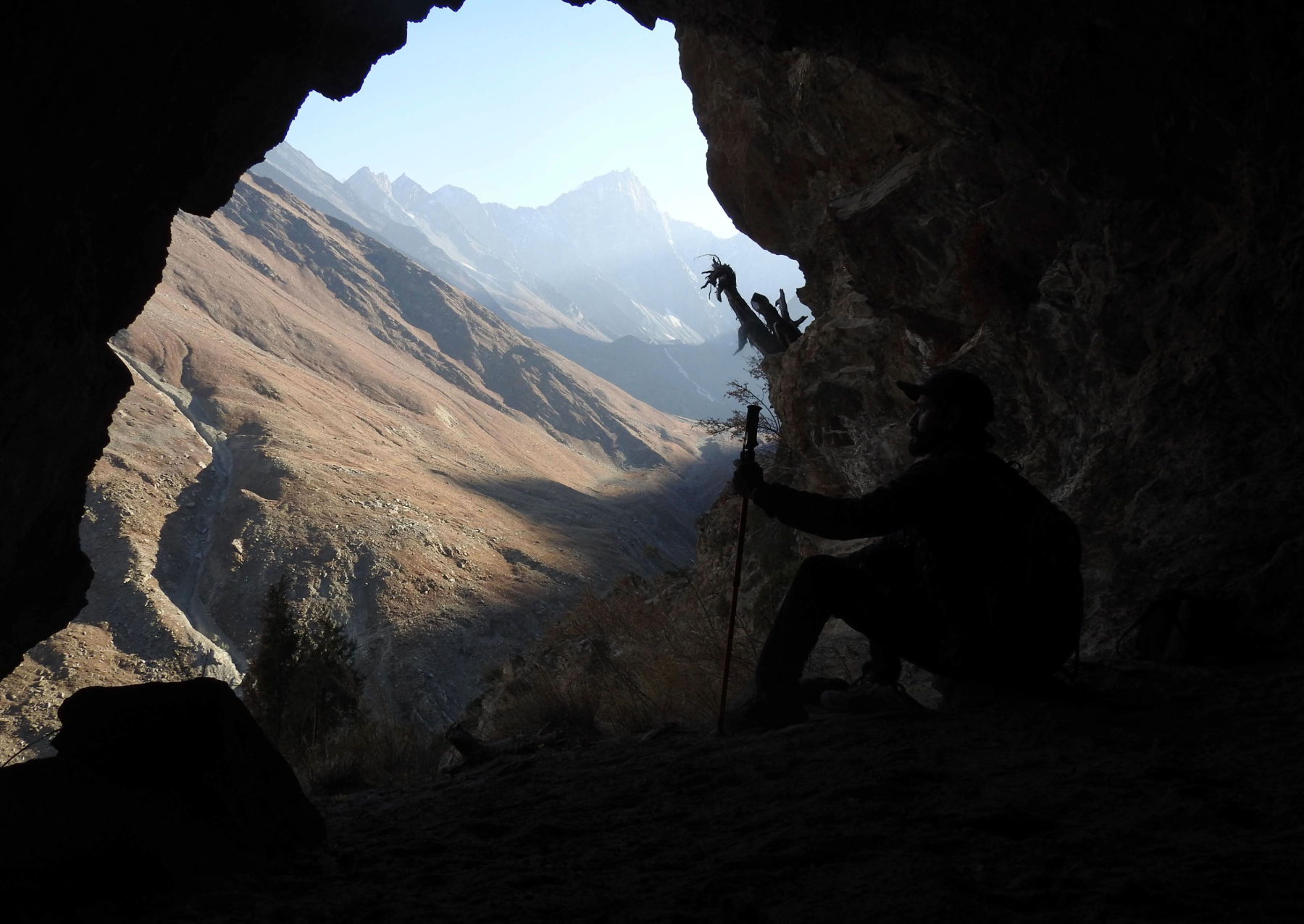 the entrance to a cave