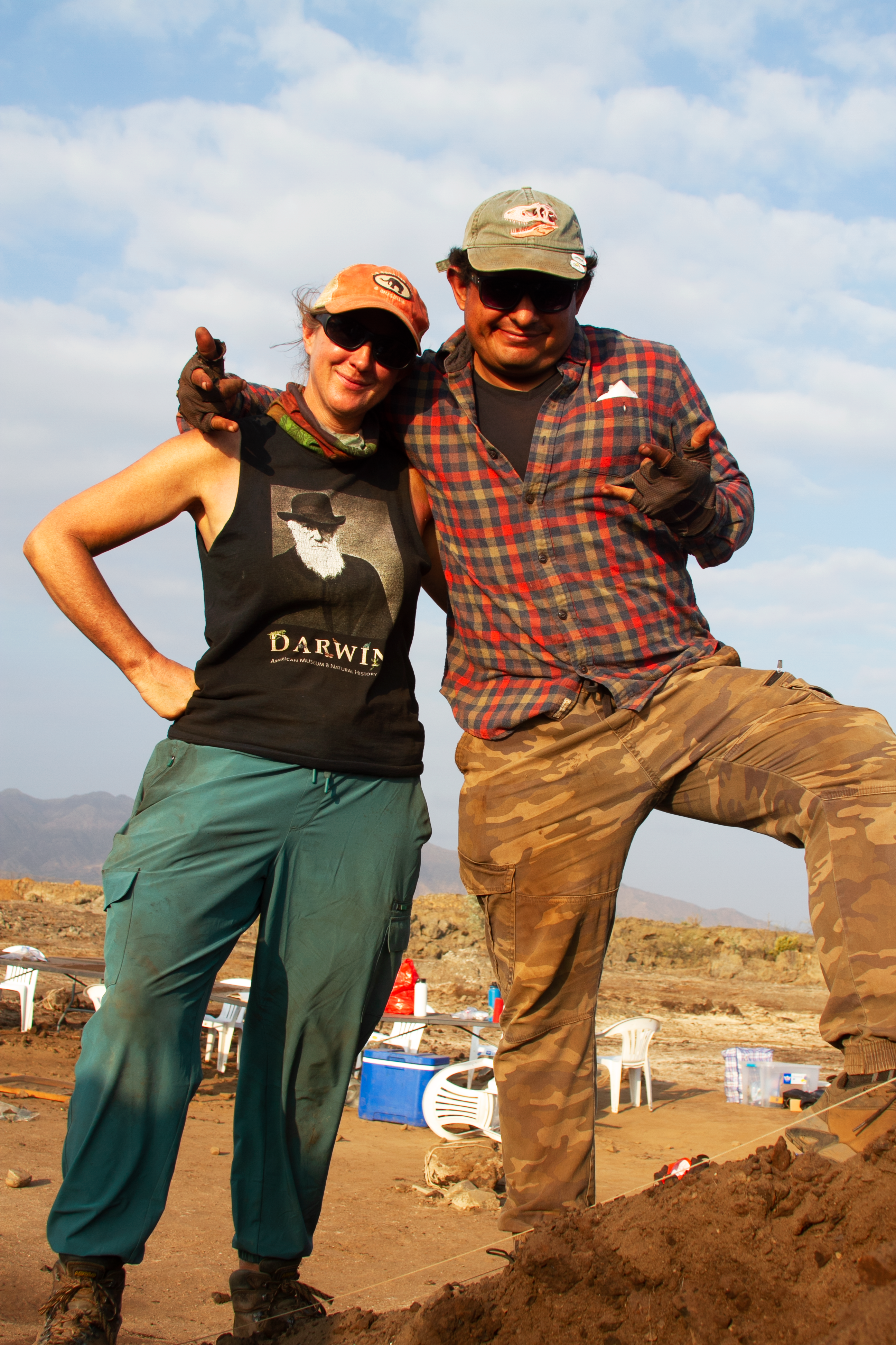 two scientists on a dig site