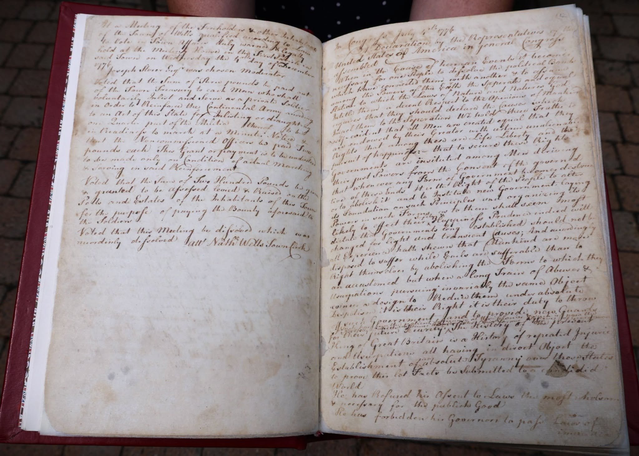 a handwritten copy of the declaration of independence