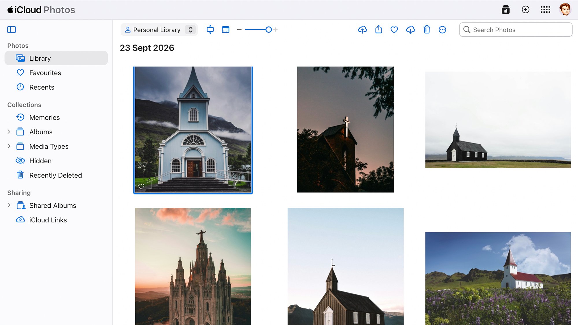 Screenshot of Apple Photos on iCloud