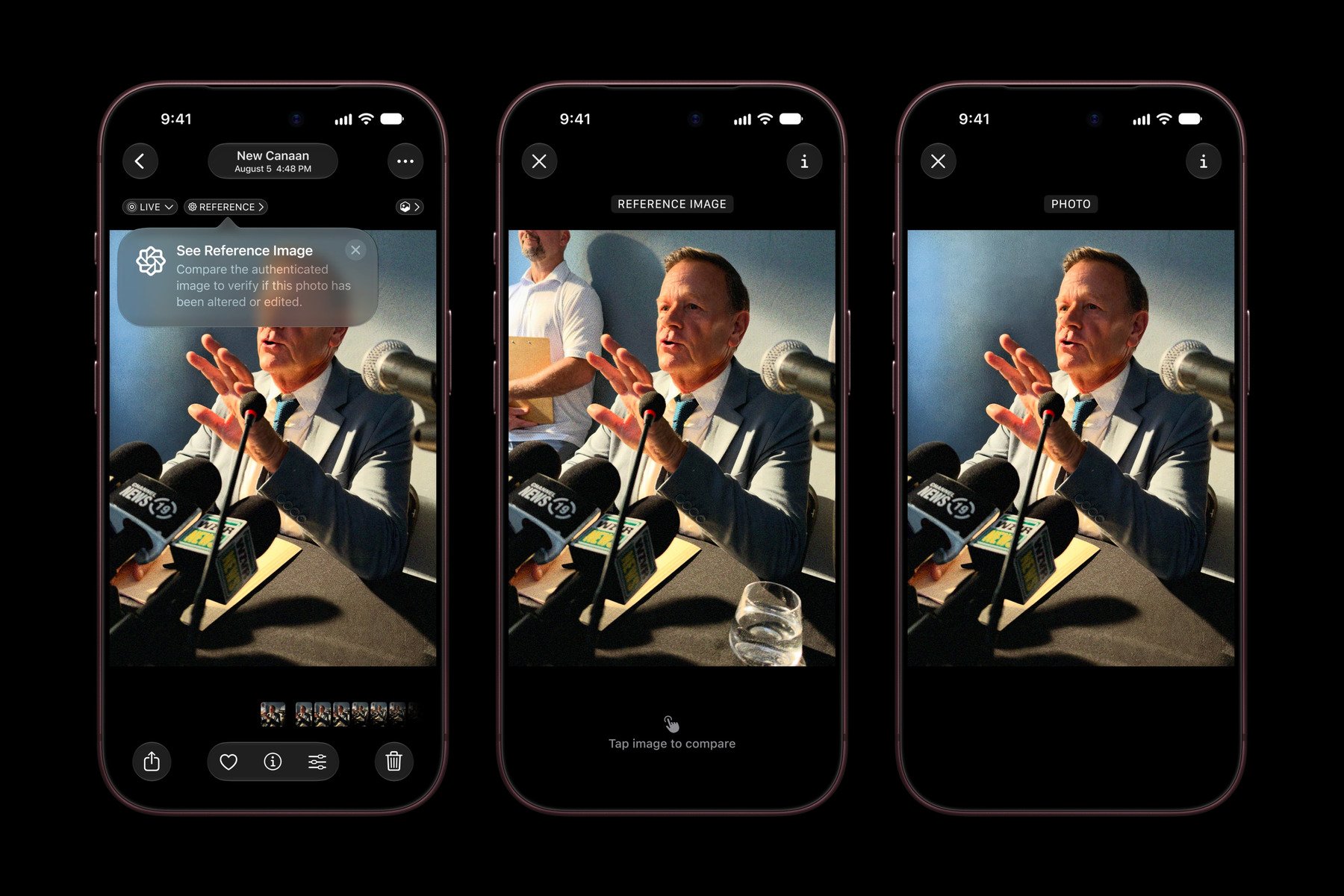 Apple Reference Image examples on iPhone screens