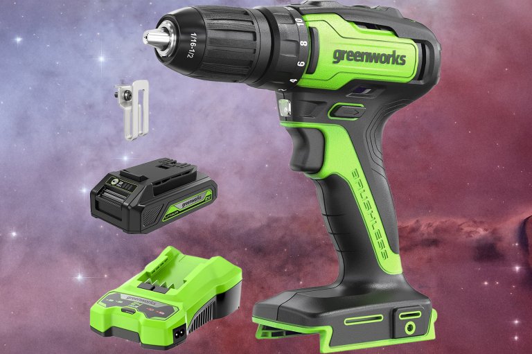 Greenworks 24V Brushless Drill / Driver, 2Ah USB Battery and Charger Included