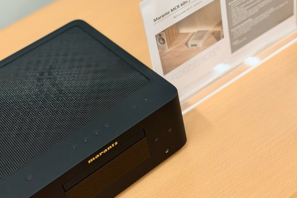 The Marantz MCR 60n streaming amplifier on display at Denon/Marantz HQ in Tokyo