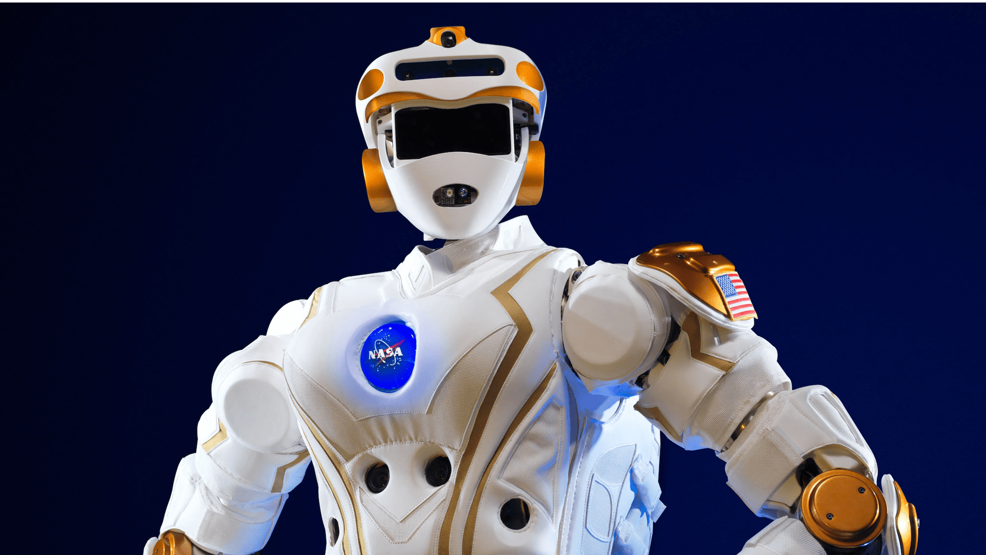 NASA Valkyrie bipedal robot with arms on its hips