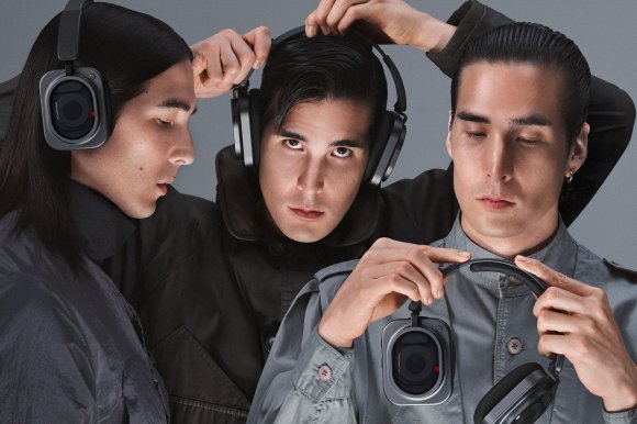 Male triplets shown wearing the Nothing Headphone (1) Pro in three ways