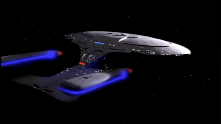 USS Enterprise in space on Star Trek