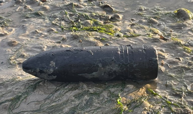 WWII bomb on sand
