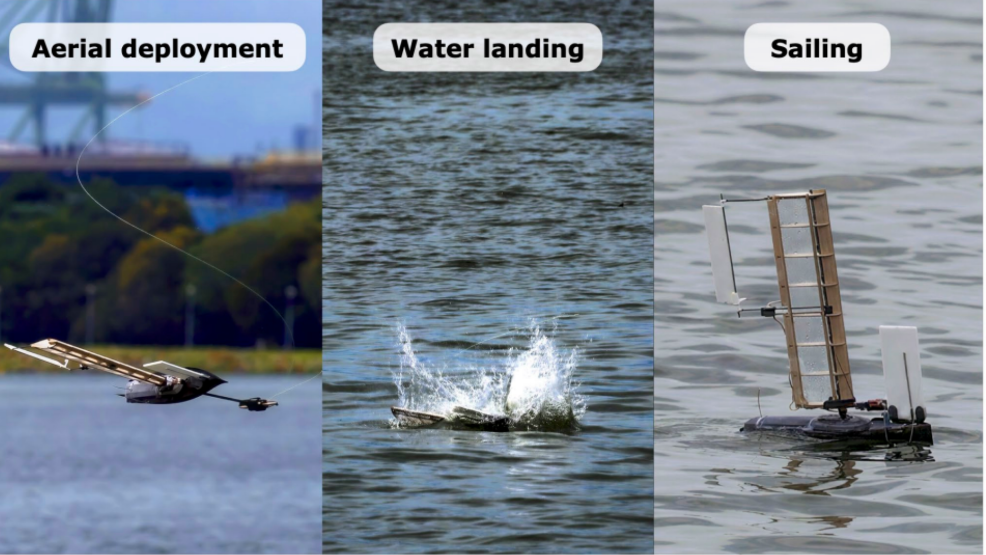 popsci.com - Mack DeGeurin - Transformative new robot that can fly, sail, and swim autonomously