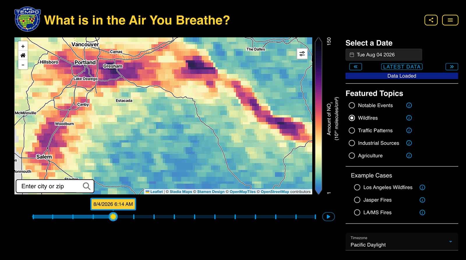 satellite visualization of air quality