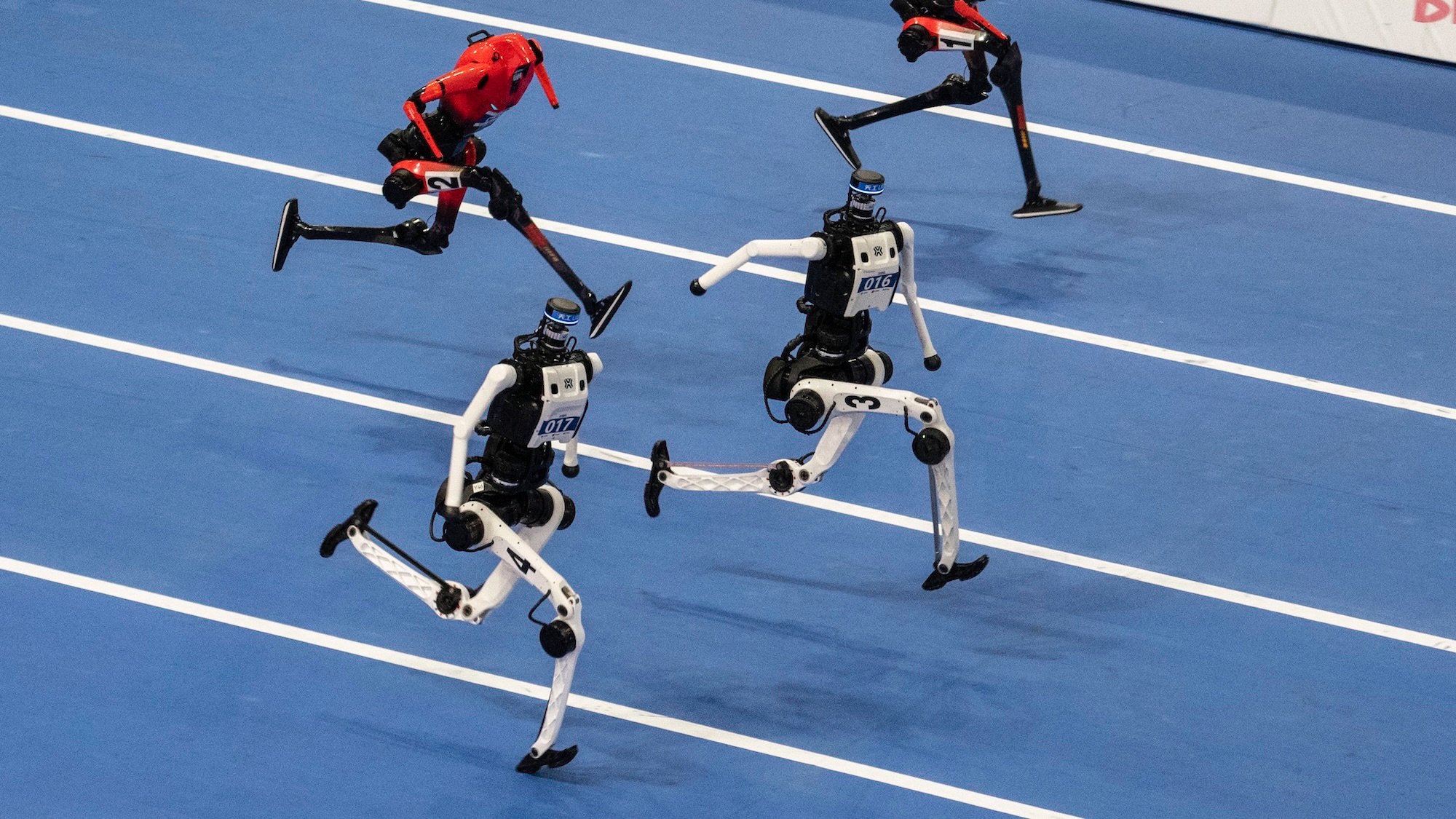 robots running on a track