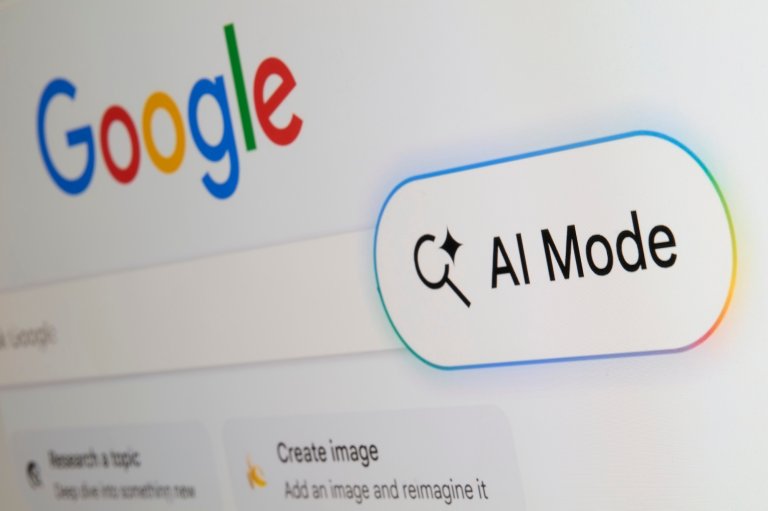 Google's AI Mode feature is displayed on the Google Search homepage in this illustration photo taken on September 9, 2026. (Photo by Matteo Della Torre/NurPhoto via Getty Images)