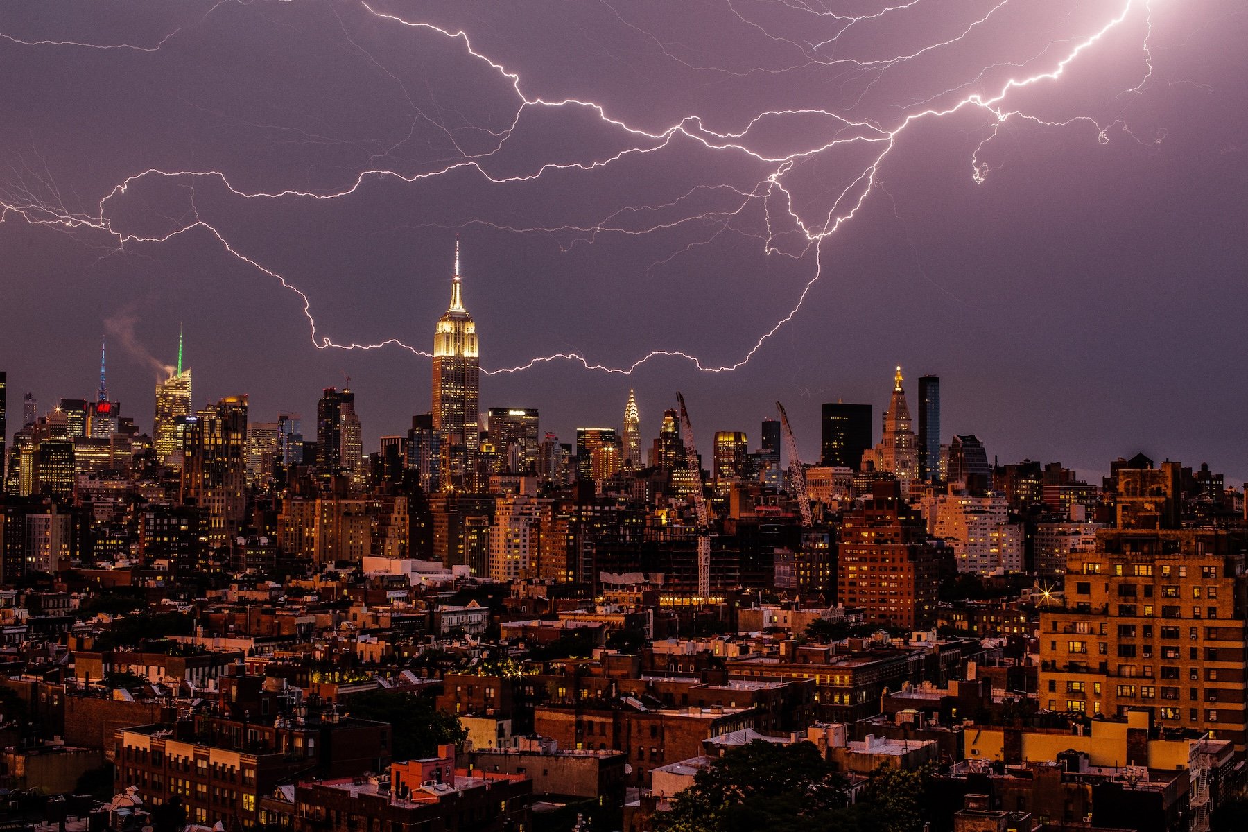 Lightning over New York City