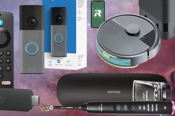 Prime big deal days products on a space background