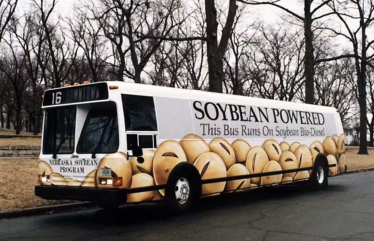 soybean-powered bus