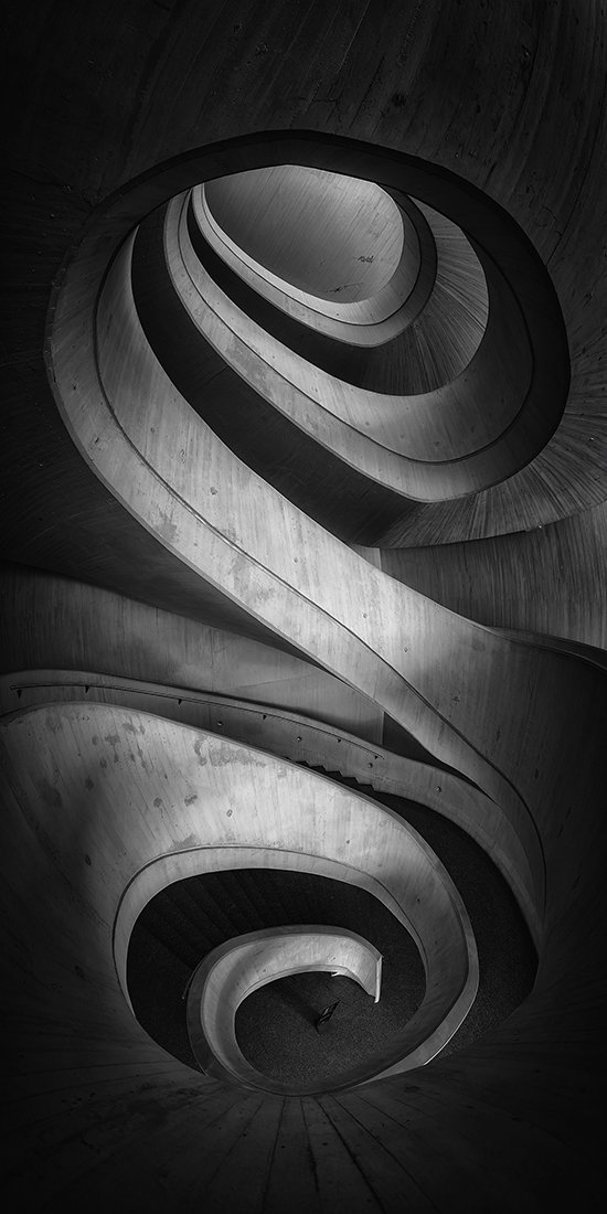 large spiral staircase