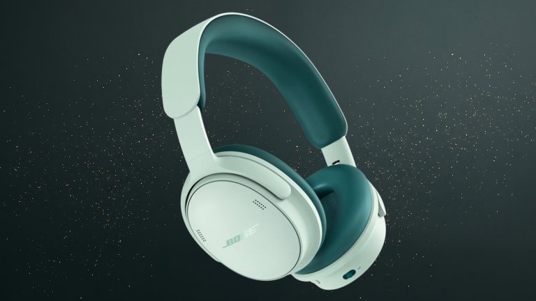 Mint Green Bose QuietComfort Headphones 2nd Gen against a green speckled practical gift guide background