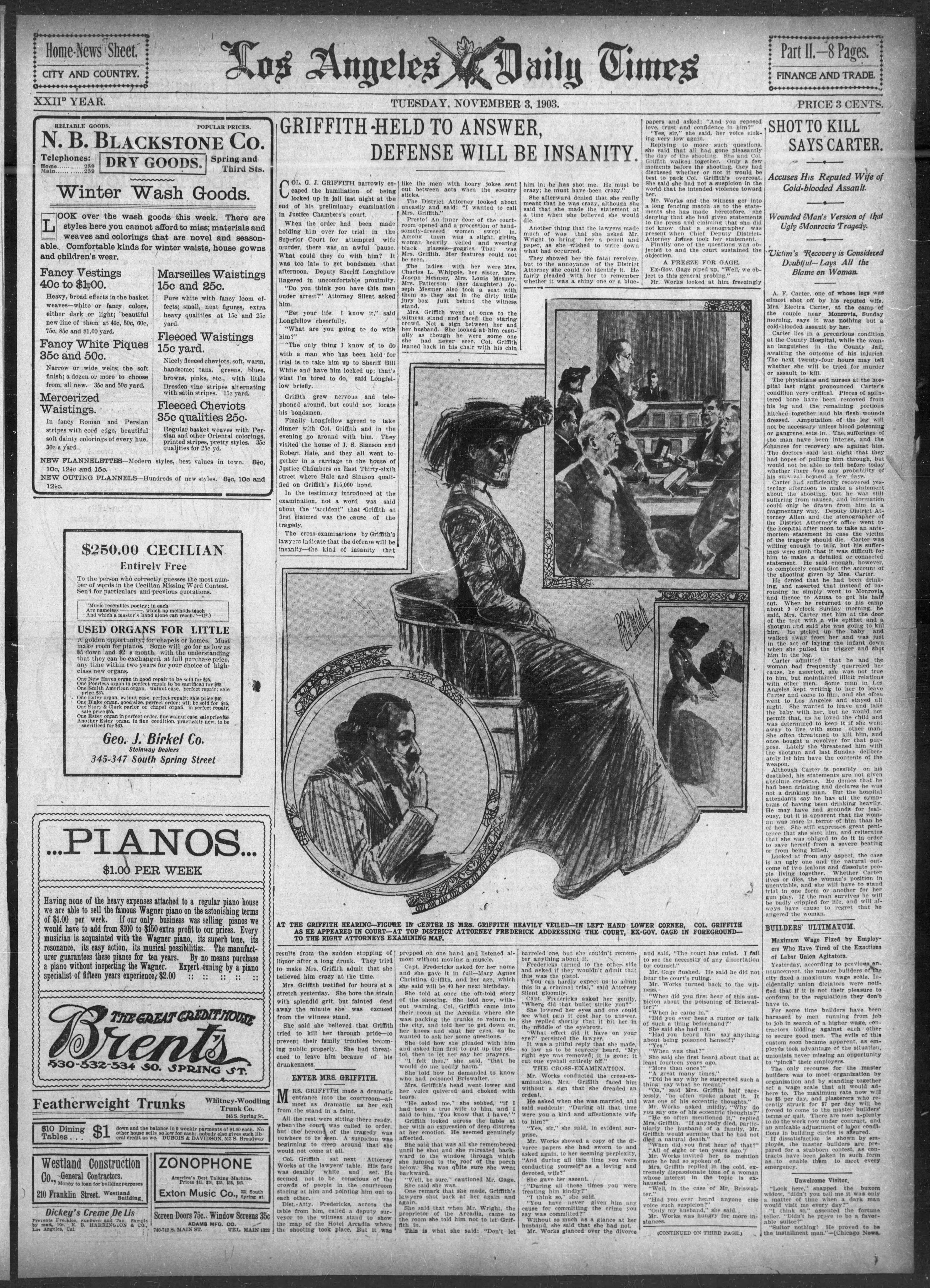 Screenshot of vintage Los Angeles newspaper.