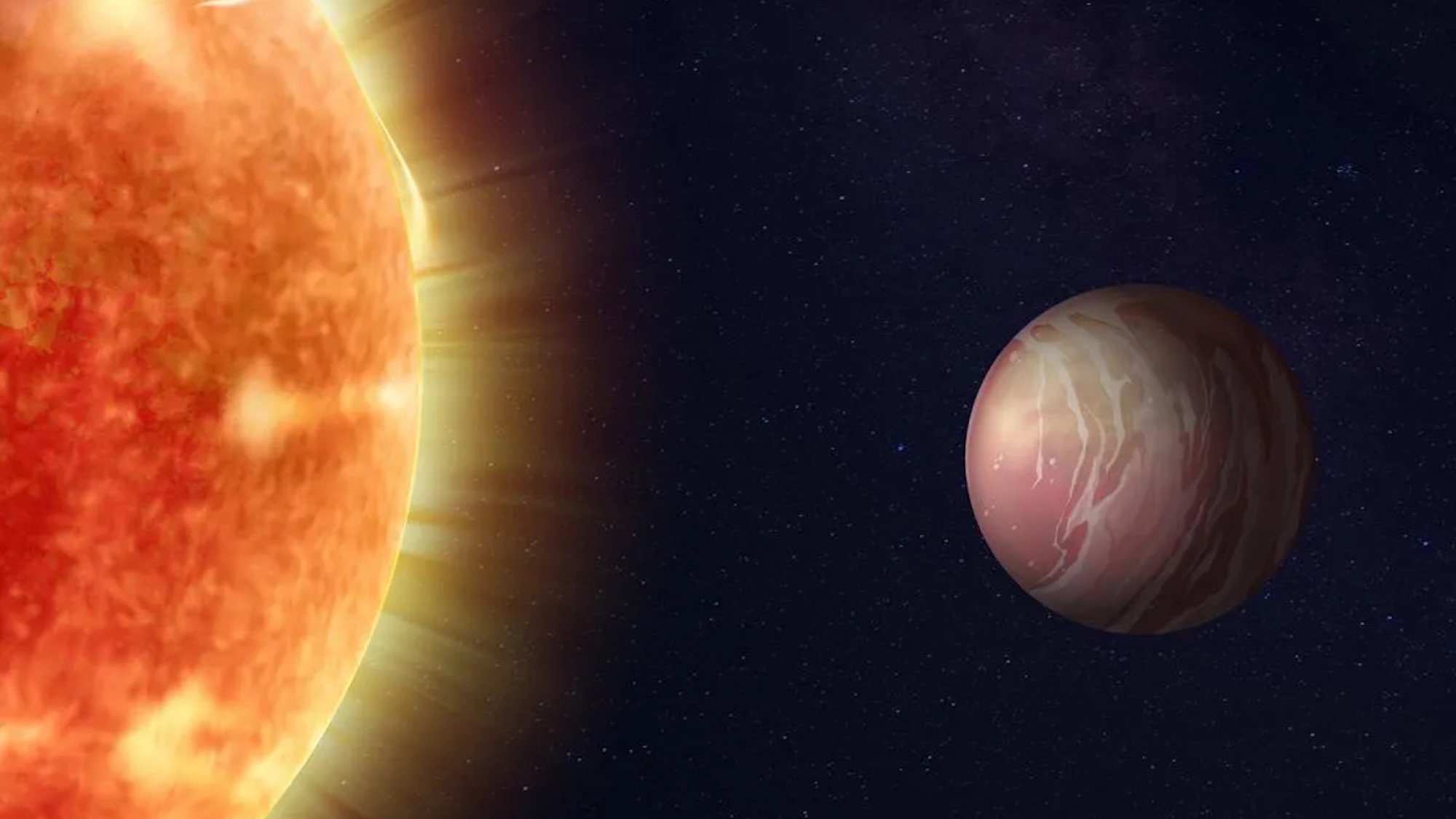 Artist’s concept of the lava world TOI-561 b and its star. Image by CryoDragon Inc.