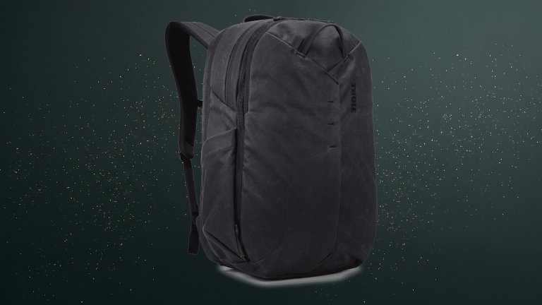 Thule Aion 28L Backpack on a green sparkly travel gift guide background