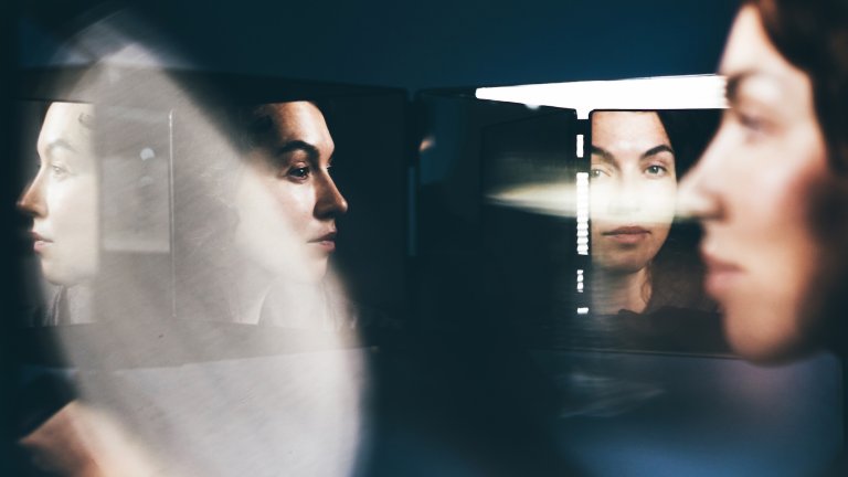 Kaleidoscope portrait of woman.