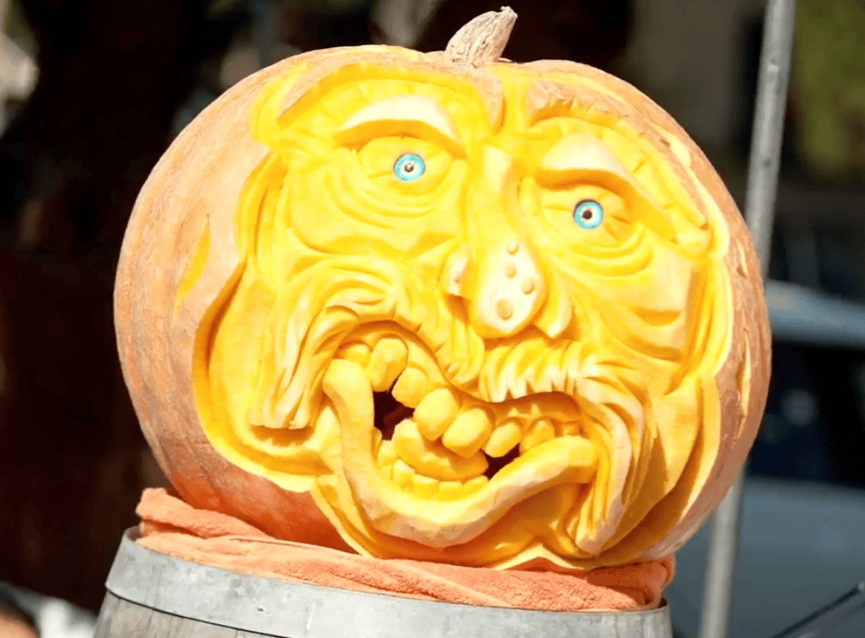a carved pumpkin