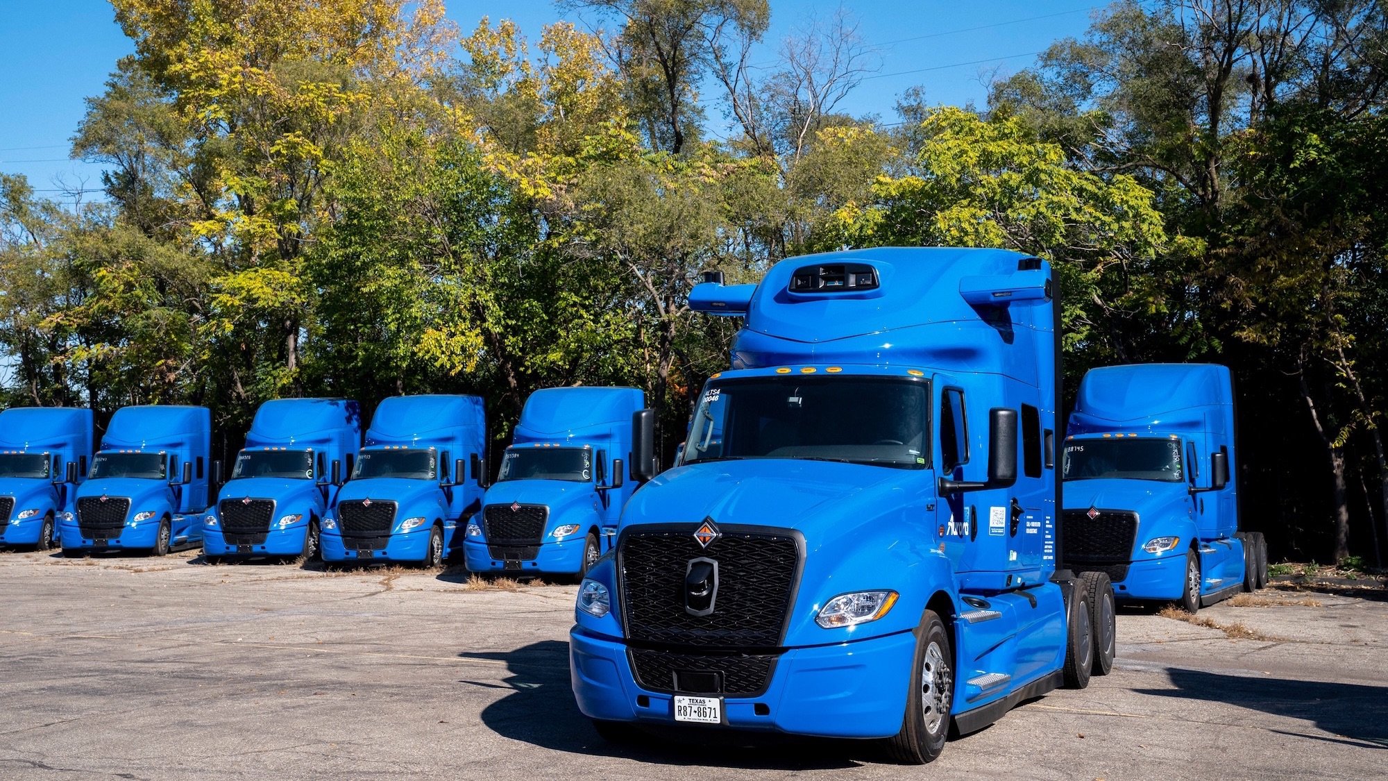 An International LT Series truck integrated with the Aurora driver at a Roush Enterprises Inc. facility in Livonia, Michigan, US, on Friday, Oct. 23, 2026. Self-driving trucking company Aurora Innovation Inc. expects to fall short of its production target for this year but said it's on track to recover for 2027. Photographer: Sarah Rice/Bloomberg