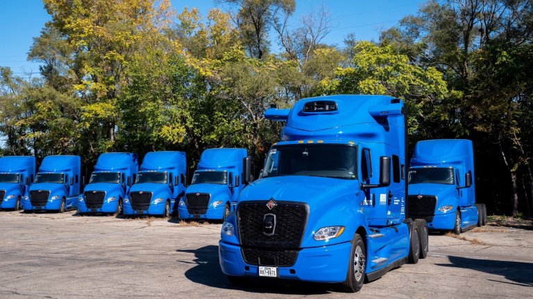 An International LT Series truck integrated with the Aurora driver at a Roush Enterprises Inc. facility in Livonia, Michigan, US, on Friday, Oct. 23, 2026. Self-driving trucking company Aurora Innovation Inc. expects to fall short of its production target for this year but said it's on track to recover for 2027. Photographer: Sarah Rice/Bloomberg