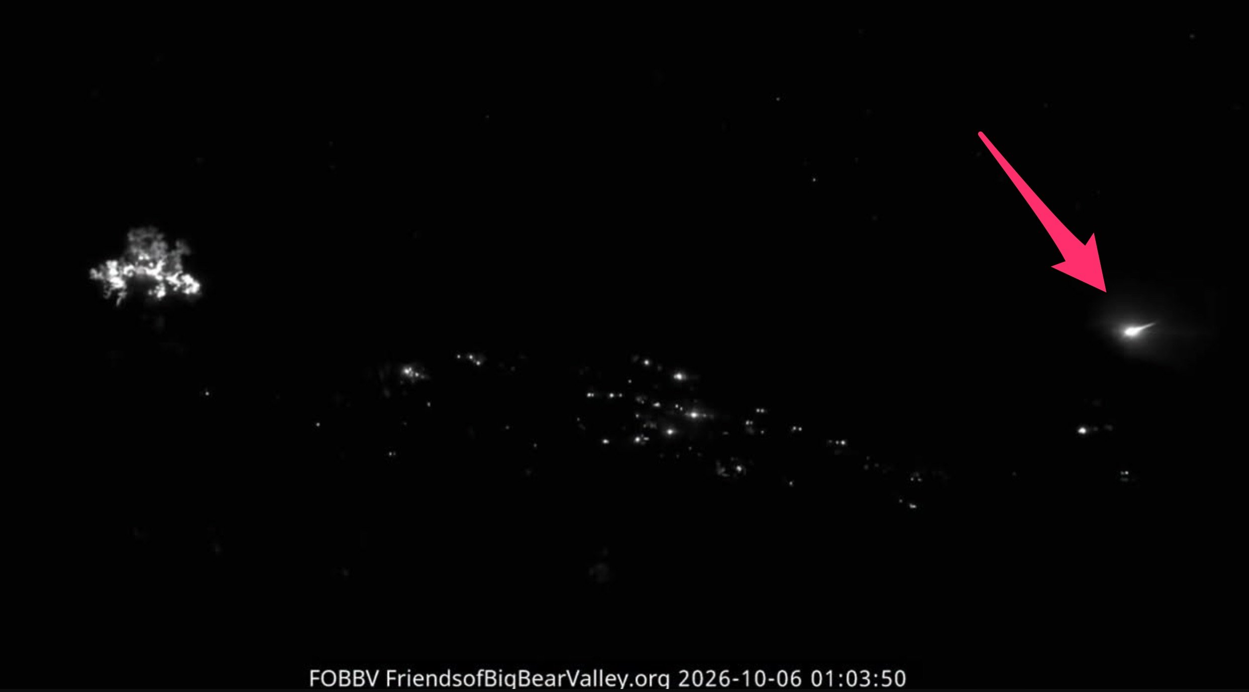 image of meteor at night